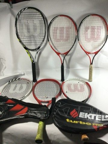 Lot 100: Wilson Tennis Rackets and 2 EKTELON Rackets