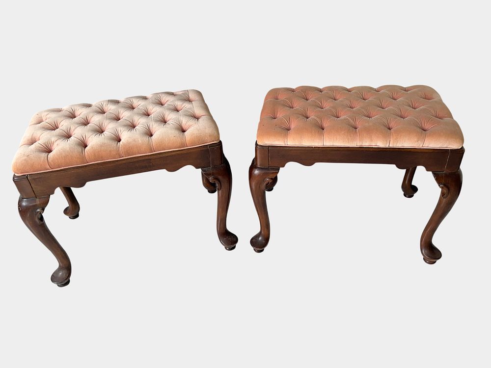 Lot 226: Queen Anne Style Vanity Benches