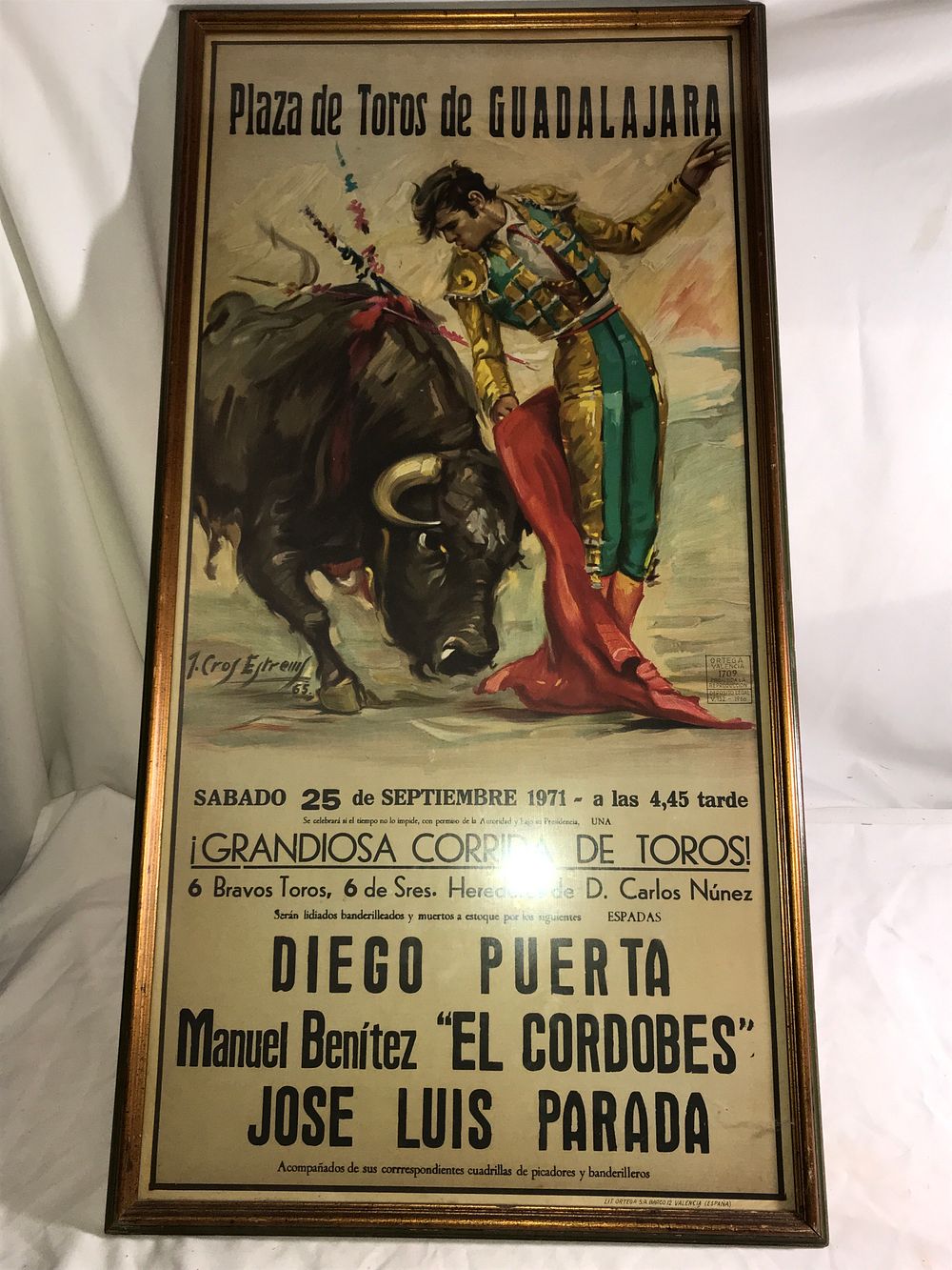 Lot 318: Framed Plaza de Toros de Guadalajara poster