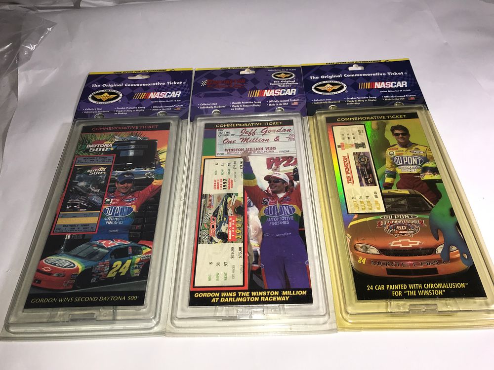 Lot 614: Jeff Gordon Original Commemorative Tickets