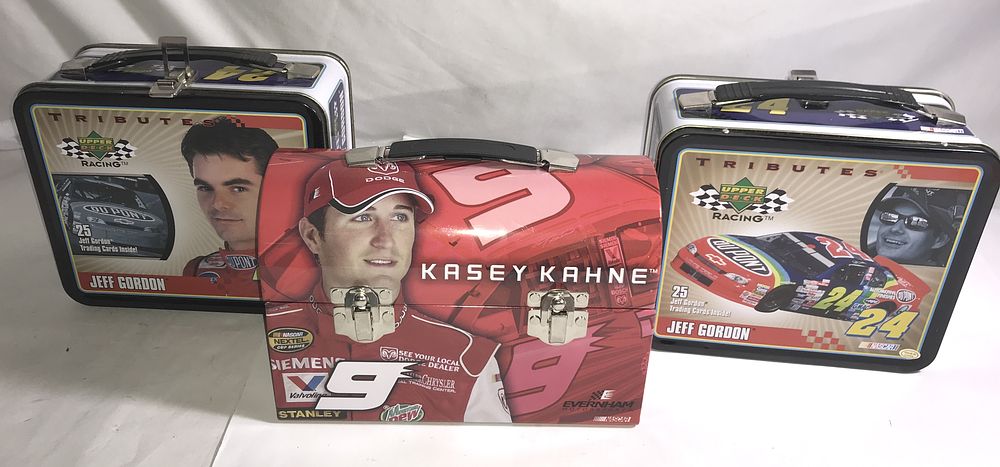 Lot 617: NASCAR Metal Lunch Boxes Jeff Gordon & Kasey Kahne