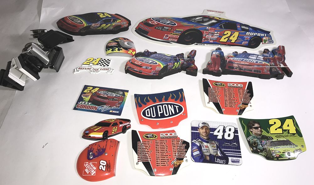 Lot 642: NASCAR magnets and plaques