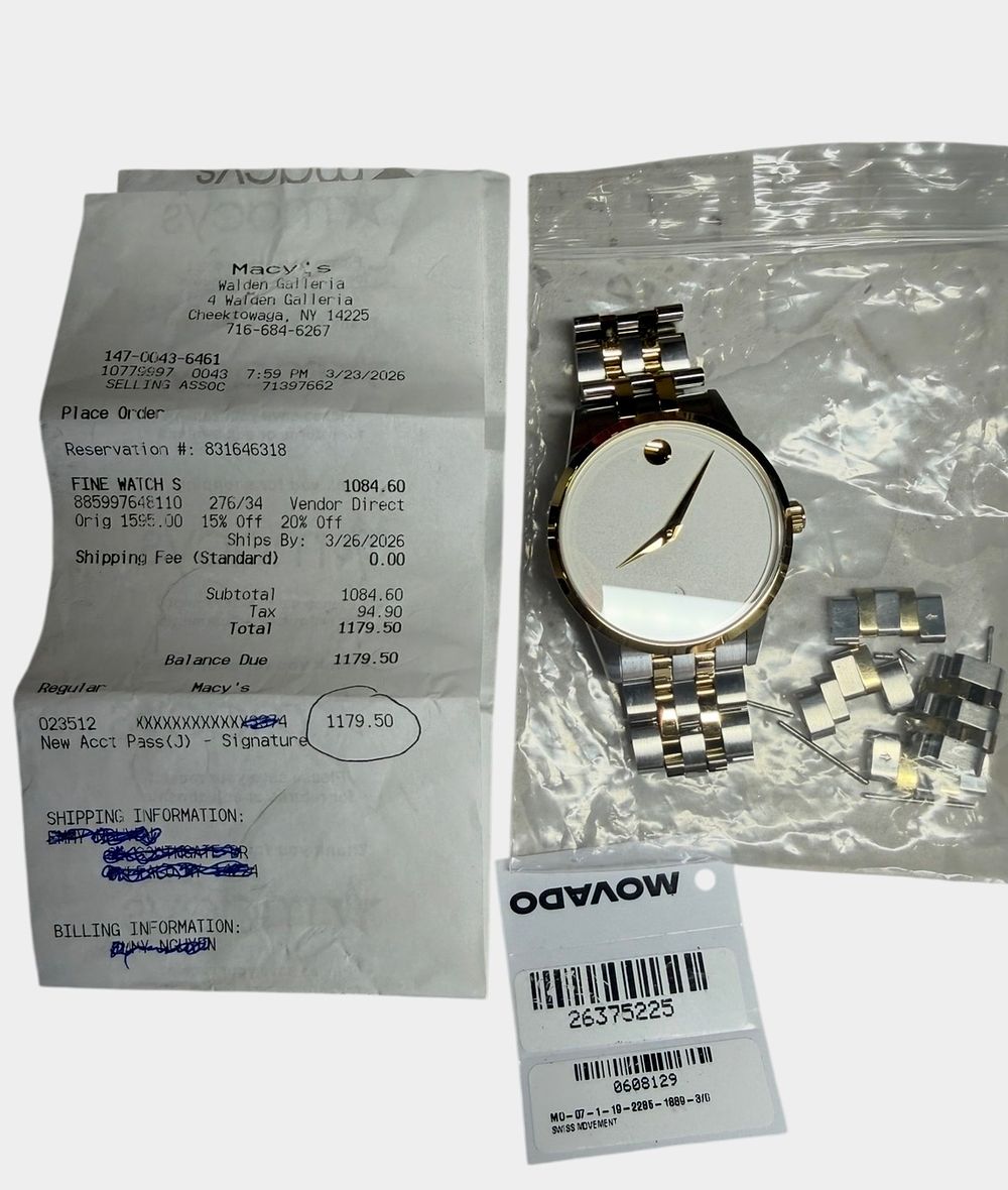 Lot 44: Movado 1881 Automatic Two-Tone Stainless Steel Wristwatch