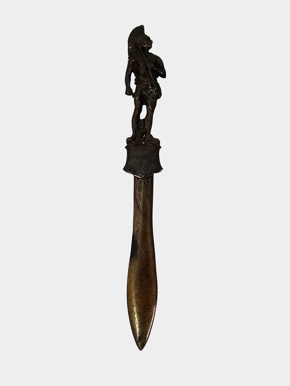 Lot 84: Cast Copper Alloy Niagara Falls Souvenir Letter Opener with Native American Figure