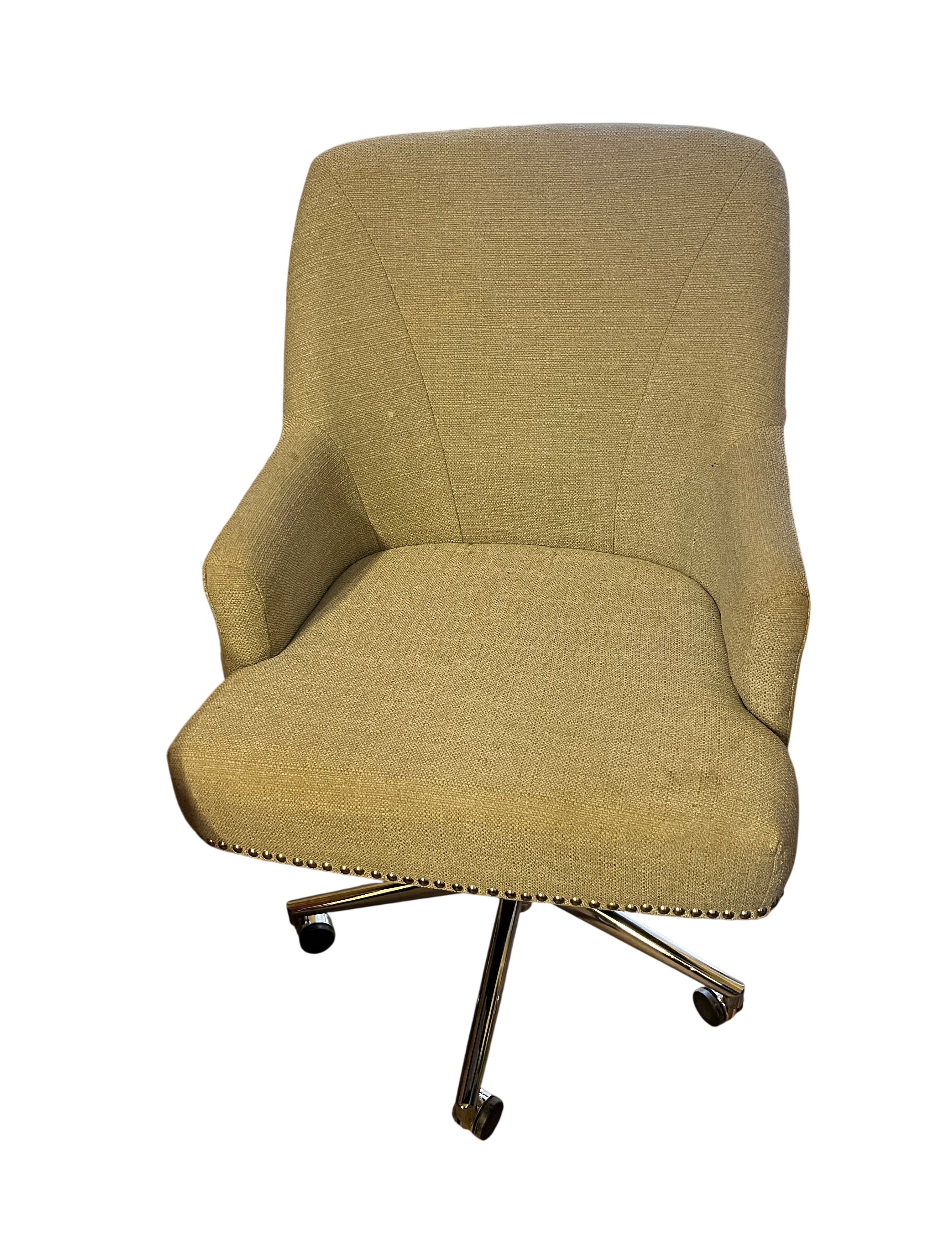 Contemporary Executive Swivel Desk Chair with Nailhead Trim