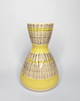 לפיד - לפיד. אגרטל קרמיקה ישראלית תוצרת לפיד, סדרת דומוס או עפרון לימון, תבנית שעון החול הבינוני. 