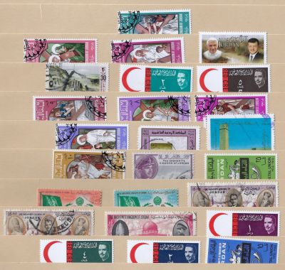 לוט 25 בולי ירדן, הממלכה האשמית, חתומים. מצב מינט