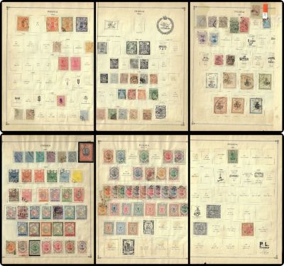 לוט בולי אירן, בולי PERSIA, חתומים שנים 1881 עד 1883 ושנת 1894 עד 1906. מסודרים בשישה דפי קטלוג 