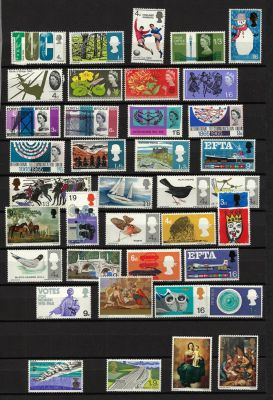 סט בול אנגליה, שנים 1964 עד 1967 (סה"כ 38 בולים) Commemorative של המלכה אליזבת