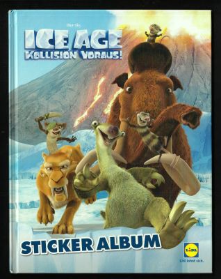 עידן הקרח - אלבום קלפים של סרט הקולנוע עידן הקרח, ICE AGE, מהדורה ספרדית, מלא חלקית. כריכה קשה 