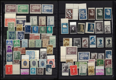 בולי קק"ל - לוט גדול של בולי קרן קיימת, כולל וריאציות רבות, סדרות ובודדים, לא חתומים, מגוון תקופות 