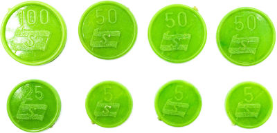 לוט 8 אסימוני בקליט מאת חברת הספנות החיפאית SOMMERFIN. האסימונים שימשו לצורך תשלום עבור מזון 