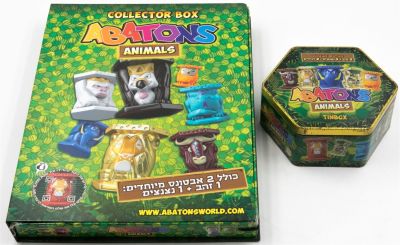 אבטונס אנימלס - מארז מיוחד של abatons animals, שנת 2016, המארז ריק אך מצורפת קופסת פח מלאה בבובות