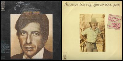 לוט 2 תקליטים לועזיים: 1. פול סיימון. 2. לאונרד כהן. הוצאות סי.בי.אס ישראל. מצבים טובים