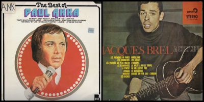 לוט 2 תקליטים לועזיים: 1. ז'ק ברל. 2. פול אנקה. מצבים טובים