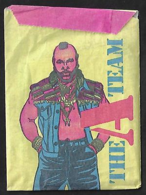 צוות לעניין - מעטפה מלאה של קלפי אלבום צוות לעניין, THE A TEAM, שנת 1983. המעטפה כוללת 4 קלפים 