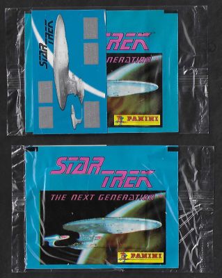 סטאר טרק - לוט 2 מעטפות של אלבום הקלפים סטאר טרק, STAR TREK, שנת 1992. כל שקית כוללת מעטפה וכרטיס 