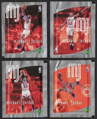 מייקל ג'ורדן - לוט 4 מעטפות מלאות של אלבום הקלפים מייקל ג'ורדן, חברת UPPER DECK, שנת 1998. יצוין 