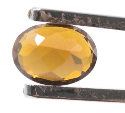 גרנט טבעי, 1.42 קראט, 7.67 * 5.72 * 3.82 מ"מ, צהוב חום, לא מחומם, תעודה של Precious