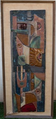 רות פקטור - תבליט קרמיקה ענק מאת רות פקטור, ממוסגר, חתום. מידות נטו: 95 ס"מ * 30 ס"מ 
* משקל כבד 