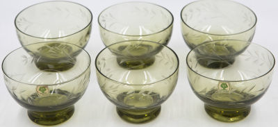 סט 6 כוסות לגלידה, תוצרת ישראל, חברת שפריר, שנות השישים, מארז מקורי