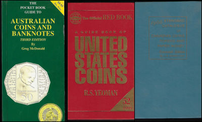 לוט 3 ספרים: 1. קטלוג מטבעות, טוקנים ושטרות של קנדה. 1966, כריכה קשה, 127 עמודים. 2. קטלוג 