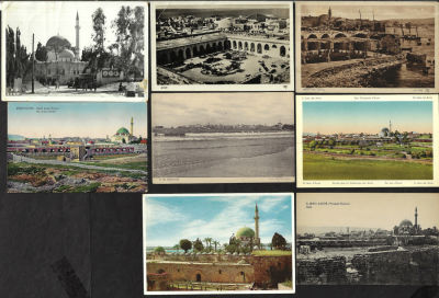 עכו - לוט 8 גלויות של עכו, ארץ ישראל, שונות זו מזו. הוצאות שונות