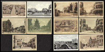 תל אביב - לוט 11 גלויות של תל אביב: רחוב אלנבי, רחוב לילינבלום, רציף הרברט סמואל, שרונה, רחוב נחלת 