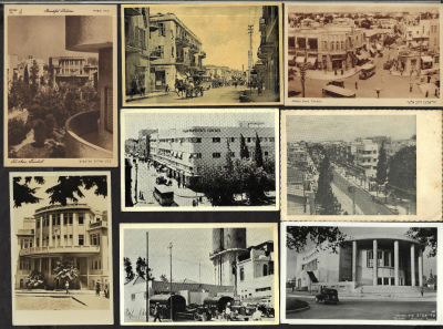 תל אביב - לוט 8 גלויות של תל אביב, הוצאות שונות. שונות זו מזו, ארץ ישראל