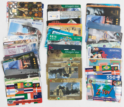 לוט של כ-55 טלכרטים מהעולם. מגוון גדול של סוגים ממדינות שונות