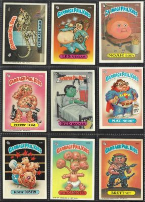 חבורת הזבל - לוט 9 קלפים של חבורת הזבל, המהדורה האמריקאית, שנת 1987. מקוריים ומבוקשים. מצבים טובים 