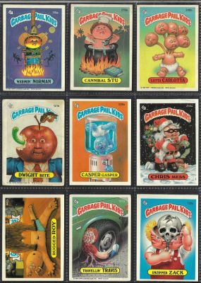 חבורת הזבל - לוט 9 קלפים של חבורת הזבל, המהדורה האמריקאית, שנת 1987. מקוריים ומבוקשים. מצבים טובים 