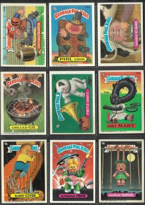 חבורת הזבל - לוט 9 קלפים של חבורת הזבל, המהדורה האמריקאית, שנת 1987. מקוריים ומבוקשים. מצבים טובים 