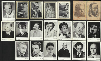 חברות סיגריות - לוט 20 קלפים של אלבומי קלפים מנדטוריים: 1. ארבעה קלפים של אלבום במה עברית, חברת 