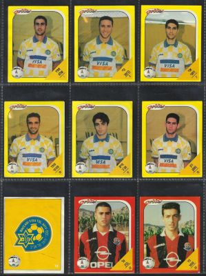 מפציצים 97 - לוט 9 קלפי אלבום מפציצים 97, שנת 1997, דבק מקורי, מצבים שונים