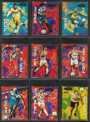 מפציצים 97 - לוט 9 קלפי זהב של אלבום מפציצים 97, שנת 1997, עשויים קרטון, מצבים שונים