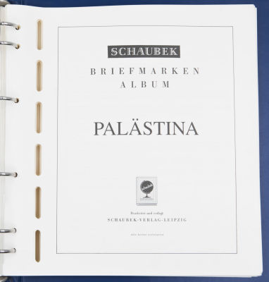 פלשתינה - אלבום יעודי לבולי הרשות הפלסטינאית. האלבום מתוצרת SCHAUBEK גרמניה מכיל 39 דפים עם מקום 