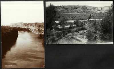 אמריקן קולוני - לוט 2 גלויות ריל פוטו של אמריקן קולוני, האחת של ירושלים והשניה של נהר הירדן. מצבים 