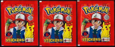 פוקימון - לוט 3 מעטפות אלבום פוקימון, דור ראשון, בכל מעטפה 6 קלפים. הוצאת מרלין/טופס. סגורות 