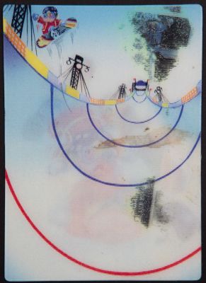 חבורת הזבל - קלף חבורת הזבל, רון מצא מטמון, קלף הולוגרמי המתאר בשלושה מצבי צפייה את רון מתרסק עם 