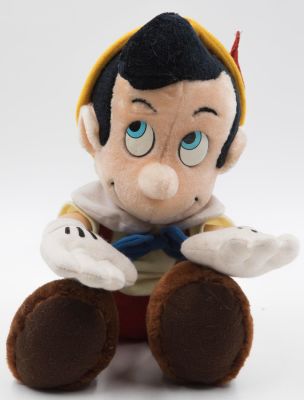 פינוקיו - בובת בד של פינוקיו, וולט דיסני, נושאת תוית היצרן. גובה: 30 ס"מ