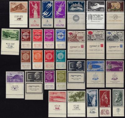 לוט של בולי ישראל מוקדמים עם שובל, לא משומשים, מצב טוב