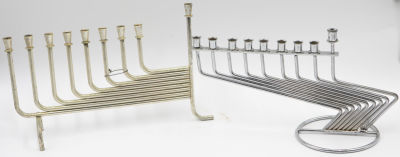 לוט 2 חנוכיות ישראליות, צינורות, לא חתומות