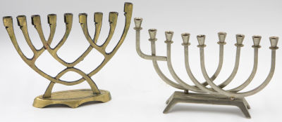 לוט 2 חנוכיות ישראליות, חתומות ויינברג WAINBERG, מצבים טובים