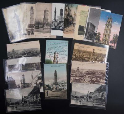 מגדלי שעון - לוט 18 גלויות של מגדלי שעון בטורקיה, הוצאות שונות, שלוש מהן בלתי מחולקות, חלקן עברו בדואר