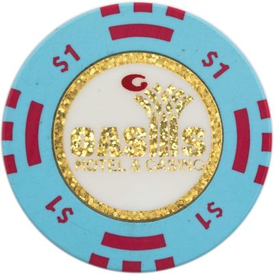 אסימון קזינו נדיר ביותר, השני והאחרון שהשגנו. עריך 1 דולר, קזינו אואסיס ביריחו. הקזינו פעל 