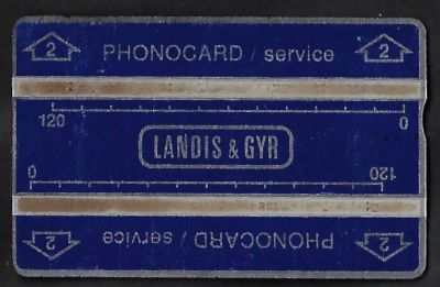 טלכרד בזק טכנאים-כרטיס שירות. קוד 2 בחיצים, צבע כחול-סגול, סדרה 152K, יוצרו ממנו רק 33,059 יחידות