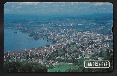 כרטיס של חברת LANDIS & GYR שיצרה עבור בזק כרטיסי טלכרד. הכרטיס זהה לכרטיס בו ערכו בארץ ניסוי 