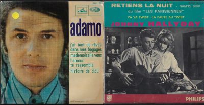 Adamo - לוט שני תקליטי 7'', אדאמו וג'וני הולידיי, תוצרת צרפת