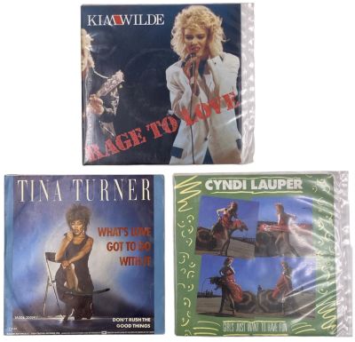 אמנים שונים - לוט שלושה תקליטי 7'', זמרות שונות, תוצרת חוץ